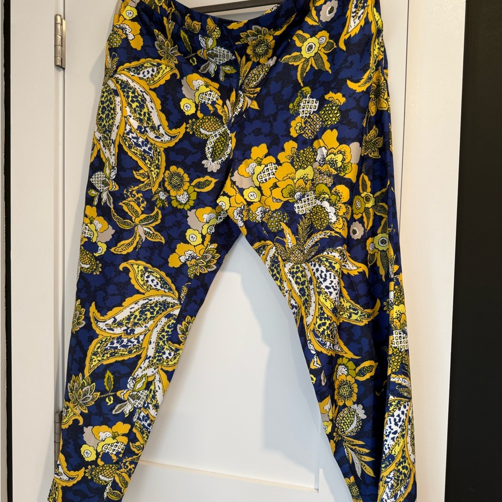 Banana Republic Blue and Yellow Floral Pants